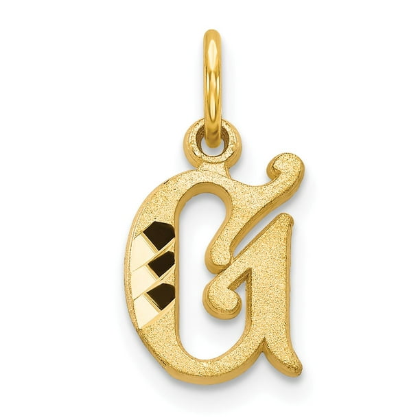 14K Yellow Gold Initial G Charm 